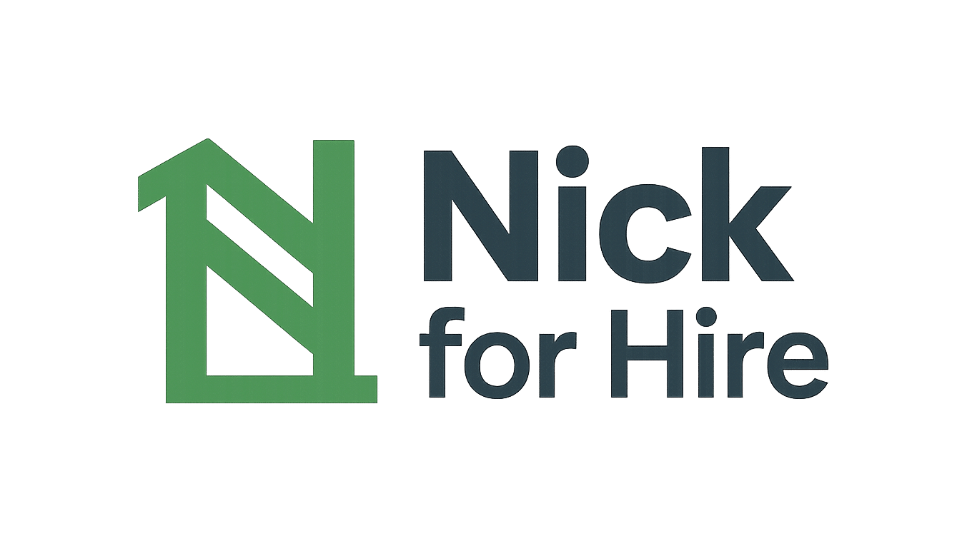 nick for hire logo upscaled transparent margin 20pct